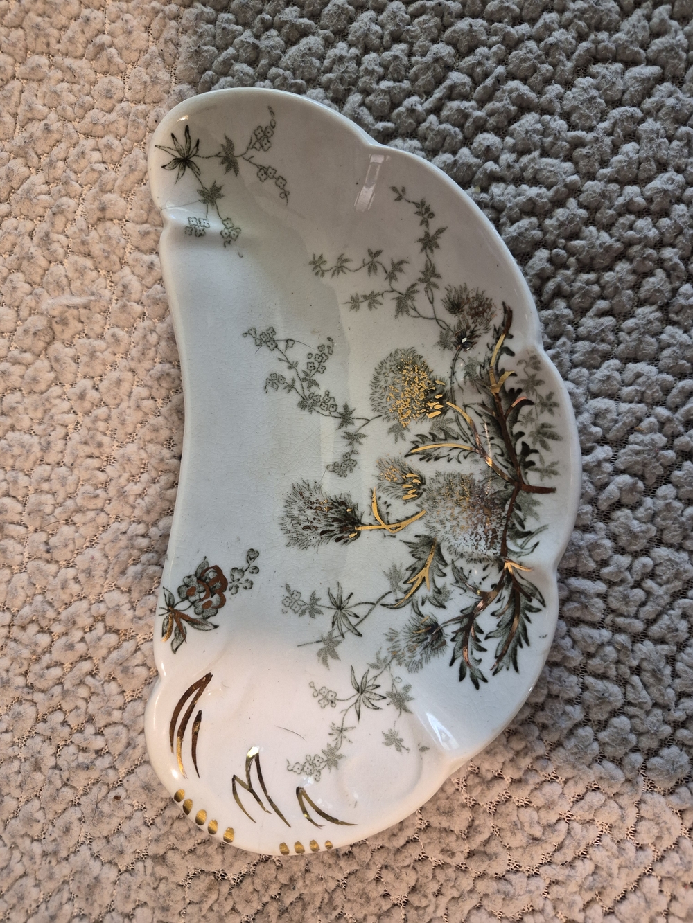 ​Antique John Edwards "Thistle" Porcelain Bone Dish (c. 1880)